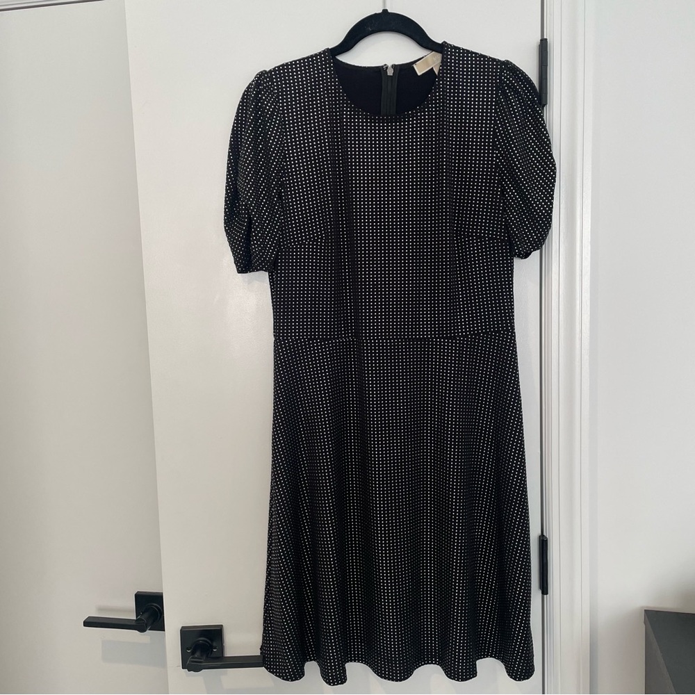 Elegant Black Polka Dot Dress